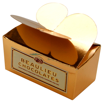 Butterfly box of 2 Beaulieu chocolates in presentation box
