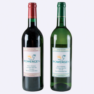 Donjon de la Tour French wine in a choice of dry white or full bodied red - 4 colour labelling