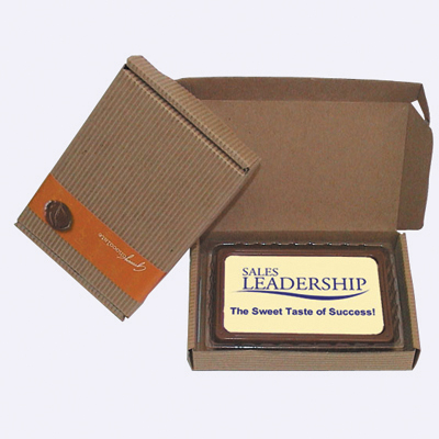 Milk chocolate plaque with full colour edible presentation